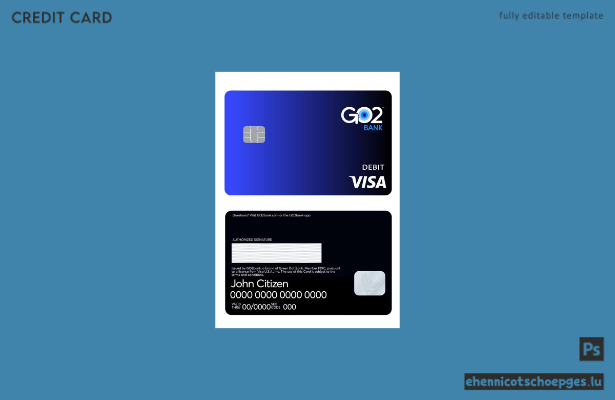 GO2 Bank Visa Debitkarte – Beispielvorschau